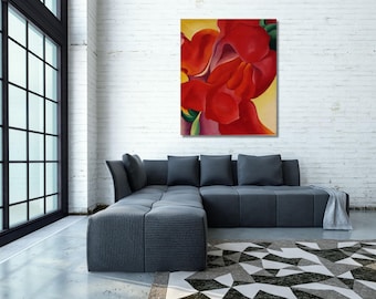 Georgia O'Keeffe canna rossa Tela artistica da parete, pronta da appendere 4