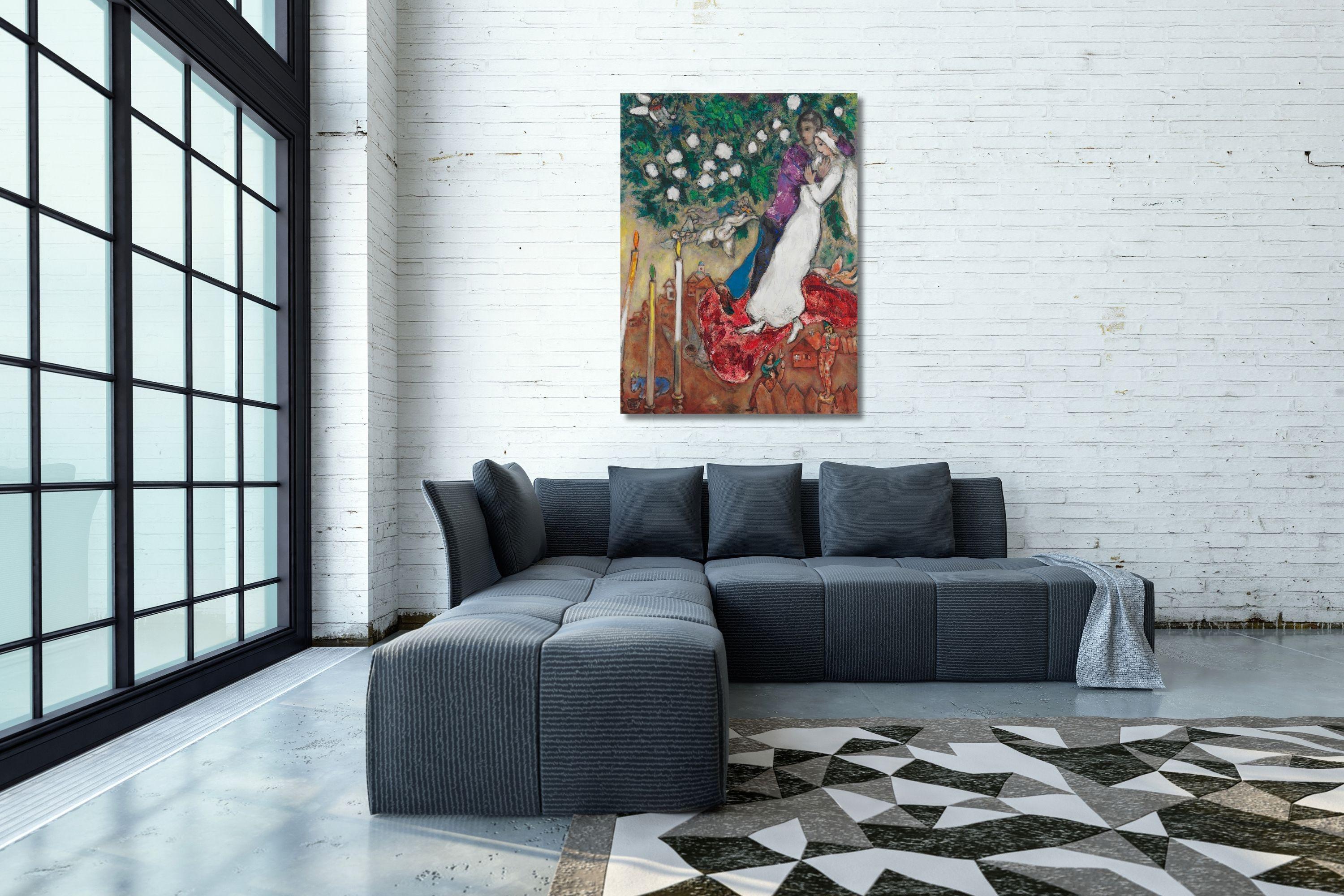 Marc Chagall Print the Bride and Groom Canvas Wall Art - Etsy