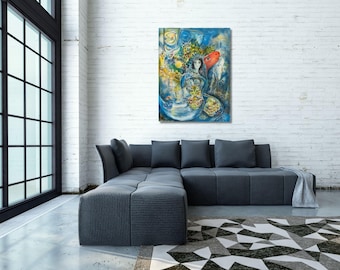 Marc Chagall,Marc Chagalls Druck La Mariée Druck auf Leinwand,Expressionismus,Surrealismus,Fine Art Print 13