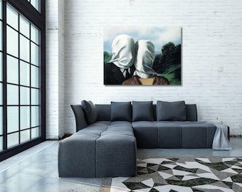 René Magritte Print The Lovers Canvas Wall Art