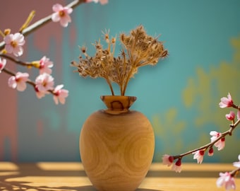 Handmade Olive Wood Vase, Bud Vase, Olive Wood Diffuser, Decorative Vase,  Dried Flower Vase, Office Decor, Birthday Gift, Christmas Gift