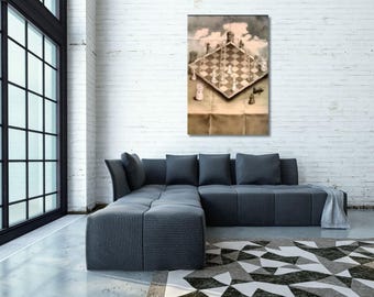 Maurits Cornelis Eschers Druck Impossible Chess auf Leinwand, Escher Reproduktion, Moderne Wand Kunst 9
