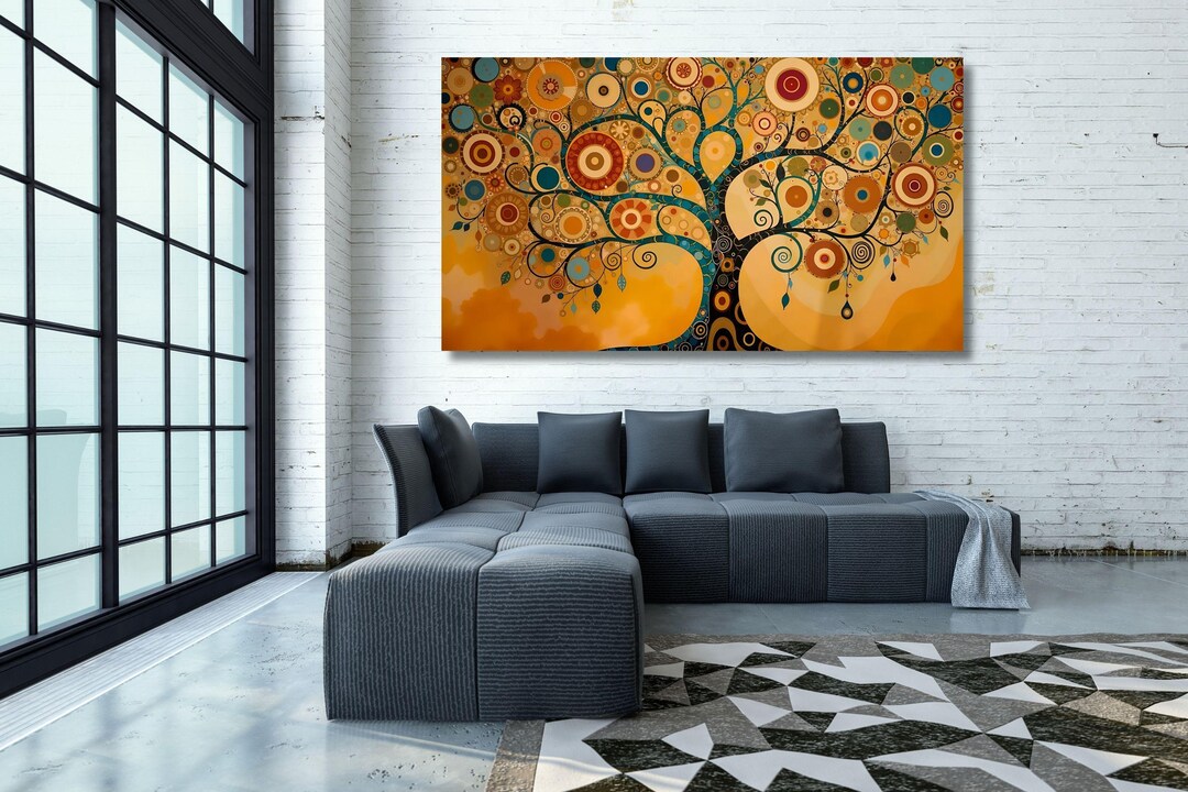 Gustav Klimt Style Tree of Life Colorful Canvas Wall Art - Etsy