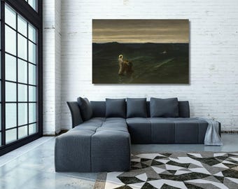Gustave Brion Jesus and Peter on The Water Canvas, Lord Jesus Walked Upon the Waves Painting, Rend the Heavens Wall art 3