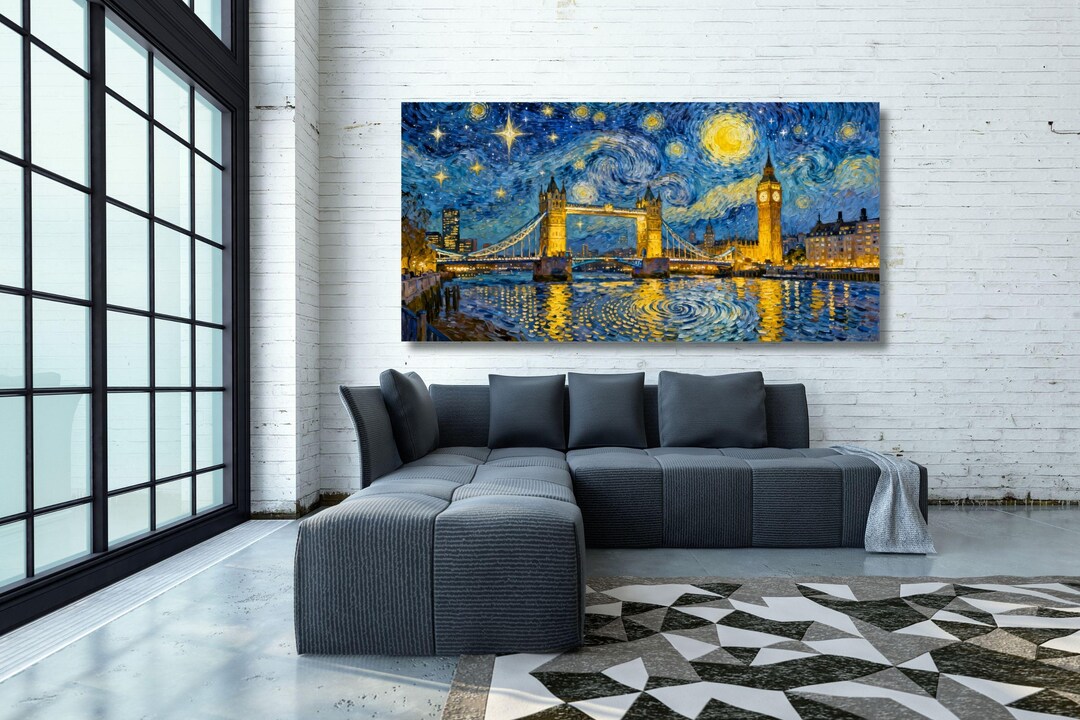 The Starry Night London Inspired Van Gogh Canvas Wall Art - Etsy
