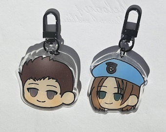 Resident Evil 1 / RE1 Chibi Head Keychains