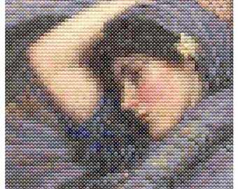 CrossStitch MiniArt Boreas Detail by John William Waterhouse