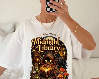 Midnight Library shirt | Night owl reading graphic tee