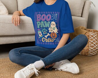 Boo Paw Crew Vet Halloween Shirt, Veterinary Halloween Tee, Vet Tech Gift, Ghost Dog Paw Shirt