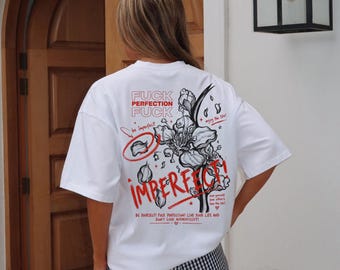 Imperfect Floral Sketch Tee | Illustrated Flower Back Print