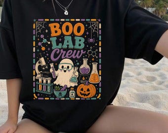 Boo Lab Crew Ghost Science T-Shirt | Halloween Chemistry Shirt