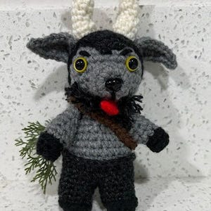 Krampus Crochet Doll Decor Fun and Festive Christmas Cryptid Dark Holiday Decore
