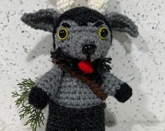 Krampus Crochet Doll Decor Fun and Festive Christmas Cryptid Dark Holiday Decore