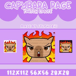 Cute Capybara Rage Angry Emote For Streamers, Twitch, Kick, Discord - Instant Download - Ready To Use