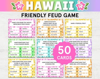 Hawaii Friendly Feud Luau-spel Hawaii-temafestspel för barn och vuxna Luau Familjefejd Luau Vänliga fejd Luau Födelsedagsfestspel