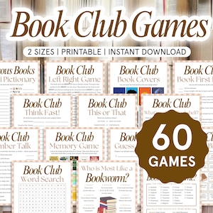 Bokklubbsspelpaket, Bokklubbsisbrytare, Bokklubbsaktiviteter, Utskrivbara spel för bokklubbar, Bokklubbsmötesspel, Bokklubbsbingo