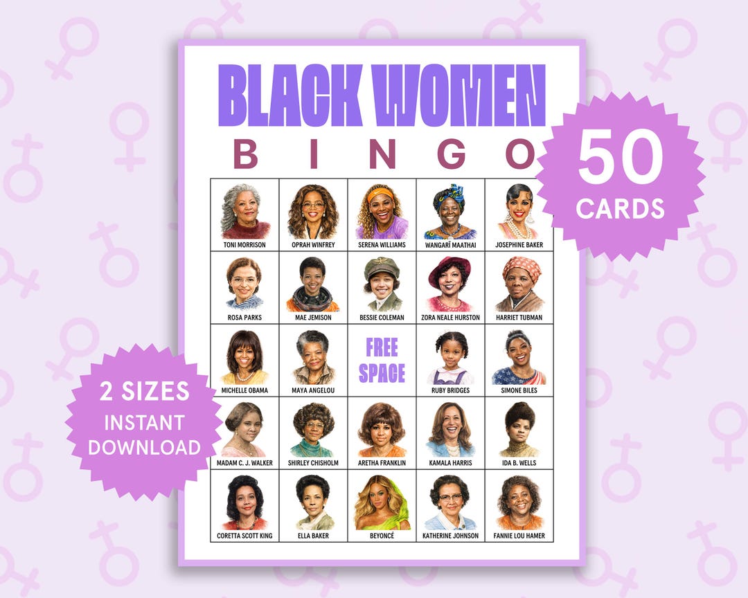 Black Women's History Bingo, Black Women Bingo, Black History Month ...
