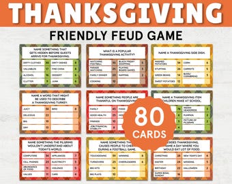 Thanksgiving Friendly Feud Thanksgiving Family Feud Friendsgiving Party Games Thanksgiving Activities Icebreaker Friendsgiving Family Feud