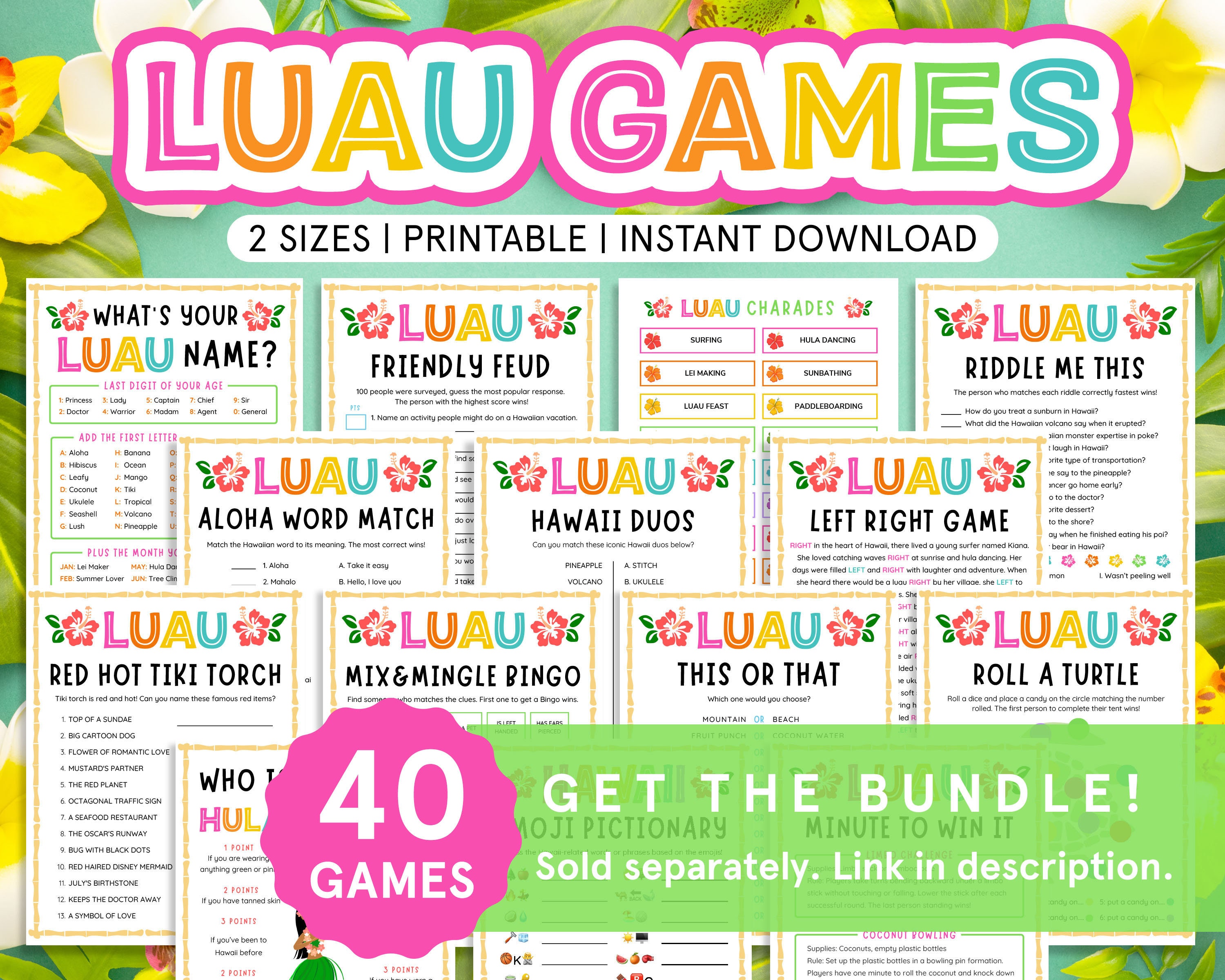 Whats Your Luau Name, Name Tags, Sign Luau Name Game Luau Games for ...