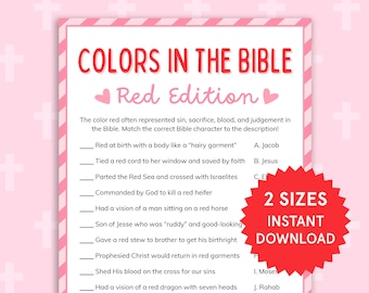 Bible Valentines Game Bible Game for Kids & Adults Womens Ministry Game Youth Group Game Church Small Group Game Bible Trivia Printable