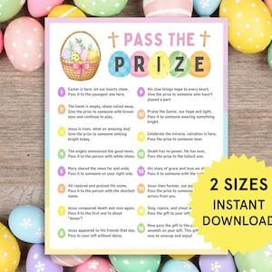 Bible Easter Pass the Prize Game Bible Easter Game for Kids & Adults Easter Activities for Kids Easter Group Games Church Easter Party Games