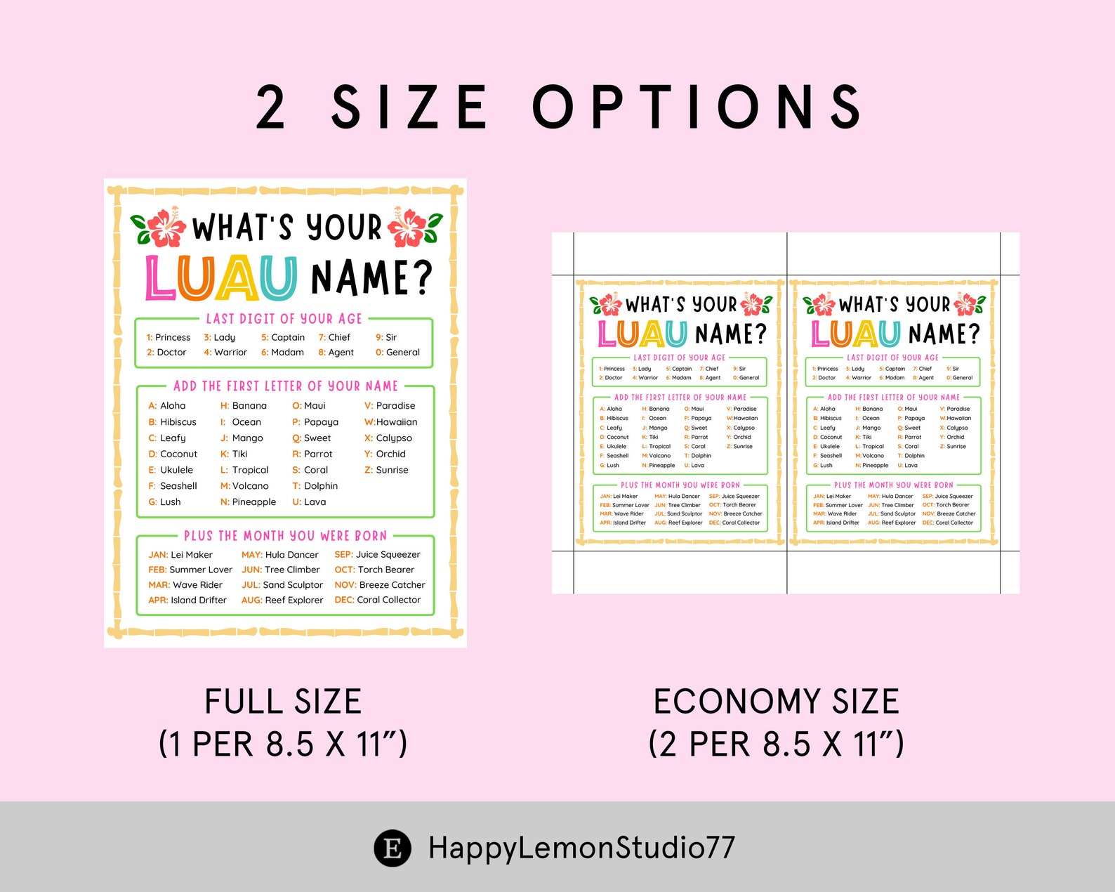 Whats Your Luau Name, Name Tags, Sign Luau Name Game Luau Games for ...