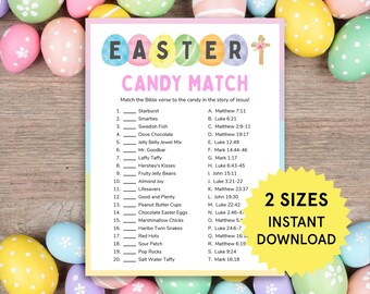 Juego de dulces bíblicos de Pascua Juego bíblico de Pascua para niños y adultos Actividades bíblicas de Pascua Trivial bíblica de Pascua Ministerio de mujeres de Pascua Grupo de jóvenes