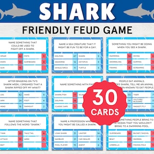 Shark Friendly Feud Shark Games for Kids Adults Shark Week Activities Shark Family Games Shark Kids Activities Shark Party Games Group Games