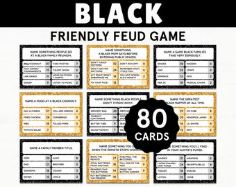Black Friendly Feud, Black Family Feud, Black Family Reunion Games, Black Family Games, Black Games, Juneteenth Games, Black Cookout Games