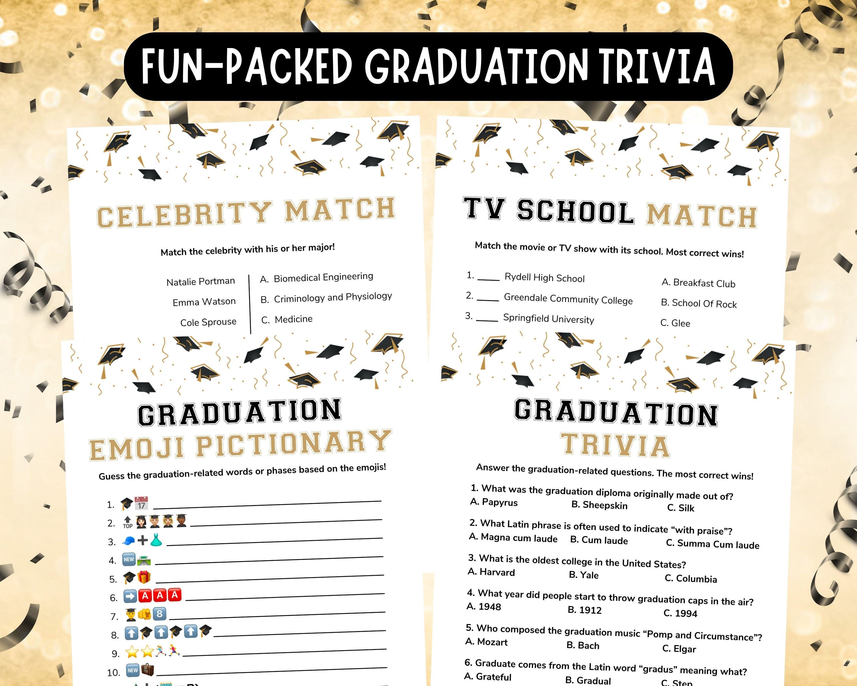 Graduation Games Bundle | Class of 2026 Graduation Party Games ...