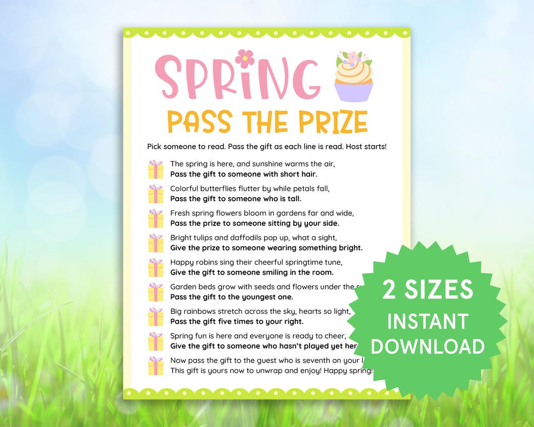Spring Pass Spring Pass the Prize, Spring Pass the Gift, Spring Game for Kids ...