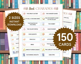 Book Charades, Book Club Games, Book Club Icebreakers, Book Club Activities, Book Clubs Printable Games, Book Club Meeting Game, Book Quiz