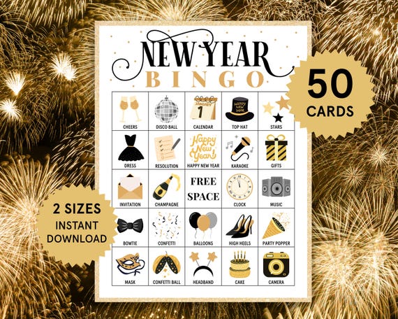 New Years Bingo 2026 New Years Bingo Cards Printable New Years Games New Years Eve Party Games for Kids New Years Eve Activities for Kids