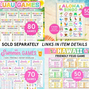 Aloha Bingo Luau Bingo Hawaii Bingo Sommarbingokort Utskrivbara Luau Partyspel Bingo Aloha Födelsedagsspel Hawaii Partyspel Luauspel bild 6
