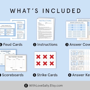Pu&ograve; includere: Un set di gioco stampabile per una serata di giochi in famiglia. Il set include carte di faida, istruzioni, coperture di risposta, tabelloni di punteggio, carte di sciopero e una chiave di risposta. Il gioco &egrave; incentrato sulle ragioni per cui qualcuno potrebbe essere in ritardo al lavoro.