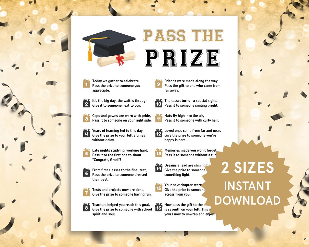 Graduation Pass the Prize | Class of 2026 Game | Graduation Party Game ...