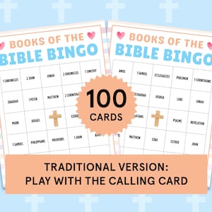 Bible Bingo Bible Games Books of the Bible Bingo Cards Church Bingo for Adults Youth Group Bible Study Sunday School Bingo Chrisitan Games image 3