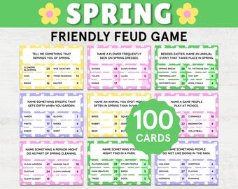 Spring Friendly Feud | Spring Games for Kids Adults Spring Feud | Spring Party Games | Spring Family Feud | Spring Activities | Family Game
