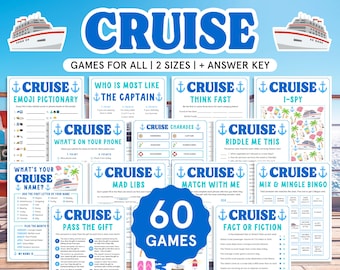 Cruise Games Bundle Fun Cruise Activities for Kids Cruise Games for Adults Cruise Ship Games Cruise Family Games Family Cruise Printables