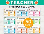 Teacher Friendly Feud Teacher Games School Games Teacher Party Games Back to School Activities Teacher Activities School Icebreaker Game
