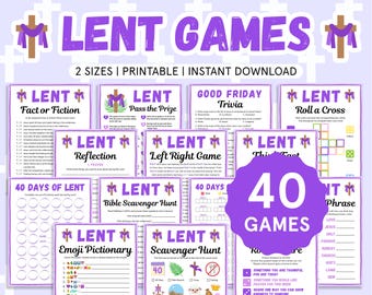 Lent Games Bundle Lent Activities Kids, Teens, Adults Lent Trivia Teen