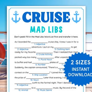 Cruise Mad Libs-Kreuzfahrt-Spiele-Kreuzfahrt-Aktivitäten für Kinder und Erwachsene Kreuzfahrt-Spiele Lustige Familien-Kreuzfahrt-Spiele-Kreuzfahrt-Familien-Spiele Printables