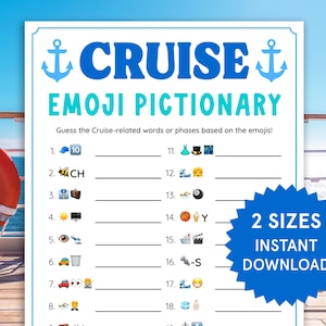 Kreuzfahrt Emoji pikante Kreuzfahrt-Spiele Kreuzfahrt-Aktivitäten für Kinder Kreuzfahrt-Schiff-Spiel Spaß-Familien-Kreuzfahrt-Spiele-Kreuzfahrt-Familien-Spiele Printables