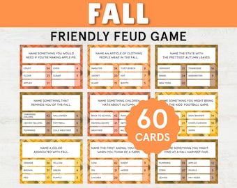 Fall Friendly Feud Fall Games for Kids Adults Fall Family Feud Fall Party Games Fall Activities Autumn Games Printables Fall Family Games