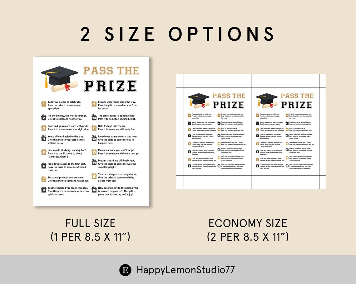 Graduation Pass the Prize | Class of 2026 Game | Graduation Party Game ...