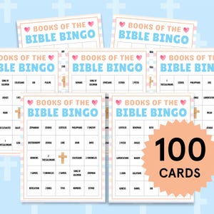 Bible Bingo Bible Games Books of the Bible Bingo Cards Church Bingo for Adults Youth Group Bible Study Sunday School Bingo Chrisitan Games image 2