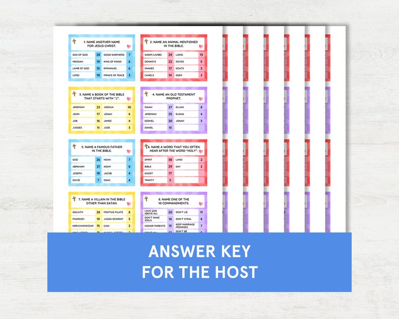 Juegos bíblicos imprimibles para grupos de jóvenes, juegos de iglesia, juegos para grupos de mujeres, juegos de trivia bíblica para niños, rompehielos cristiano imagen 7