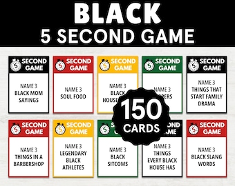 Black 5 Second Game, Black Family Games, Black Family Reunion Games, Black Culture Trivia, Black Games, Juneteenth Games, Black Cookout Game