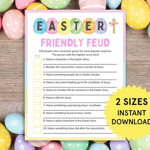 Bible Easter Friendly Feud Bible Easter Game for Kids & Adults Bible Easter Family Feud Bible Easter Activities Easter Womens Ministry Games