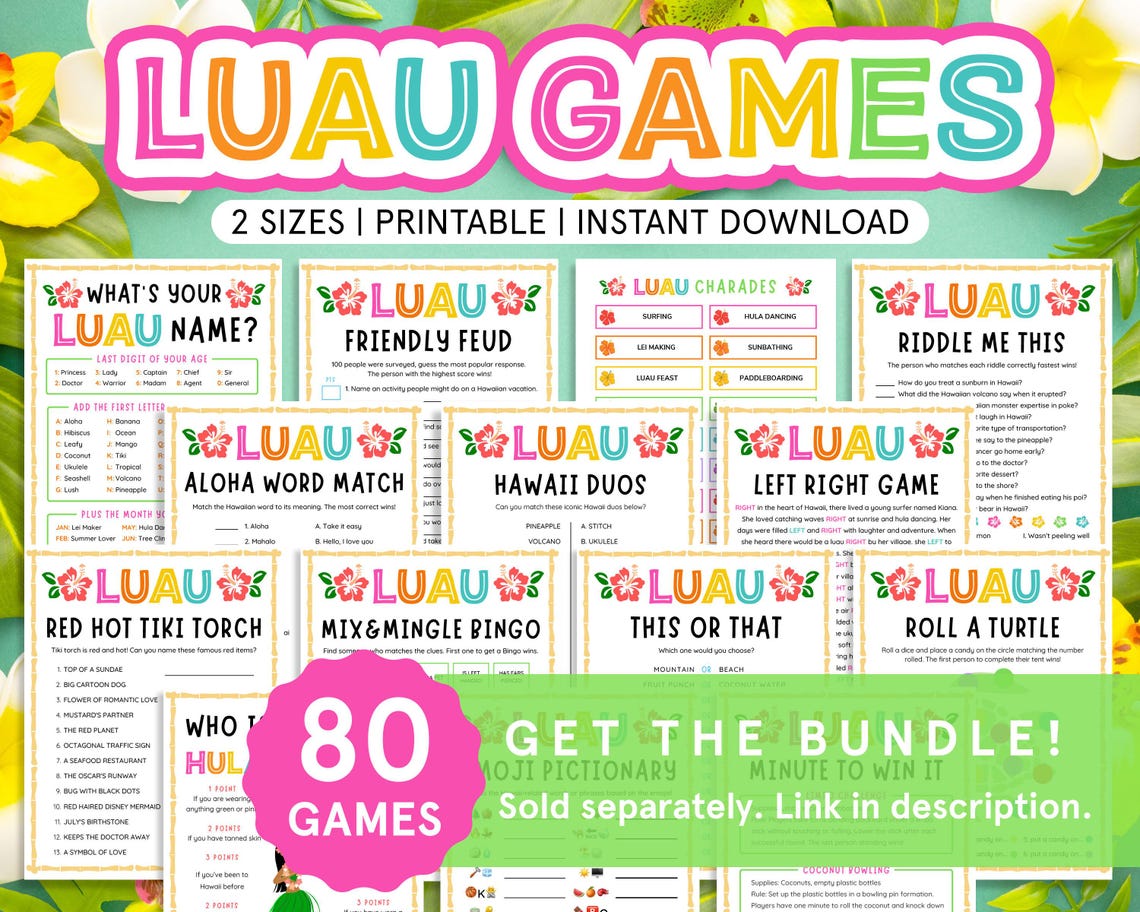 Hawaii Emoji Pictionary Hawaii Birthday Games Hawaii Theme Party Aloha